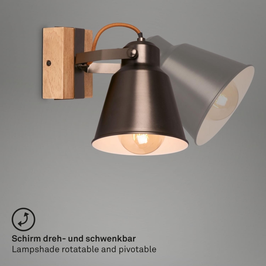 Briloner 2406-014 - Zidna reflektorska svjetiljka RETRO 1xE27/40W/230V smeđa