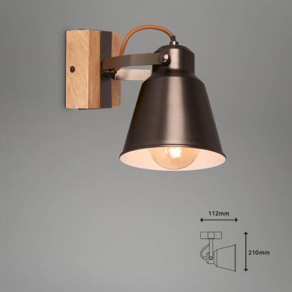 Briloner 2406-014 - Zidna reflektorska svjetiljka RETRO 1xE27/40W/230V smeđa