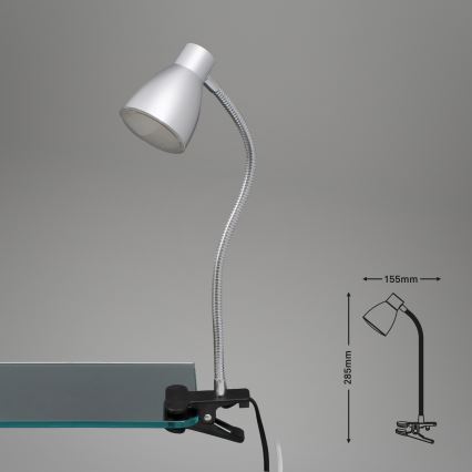 Briloner 2615-014P - LED Lampa s kvačicom GRIP LED/2,5W/230V srebrna