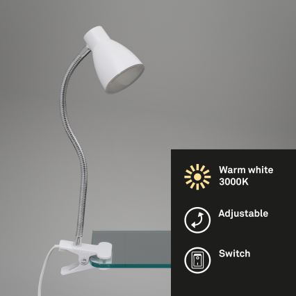 Briloner 2615-016P - LED Lampa s kvačicom GRIP LED/2,5W/230V bijela