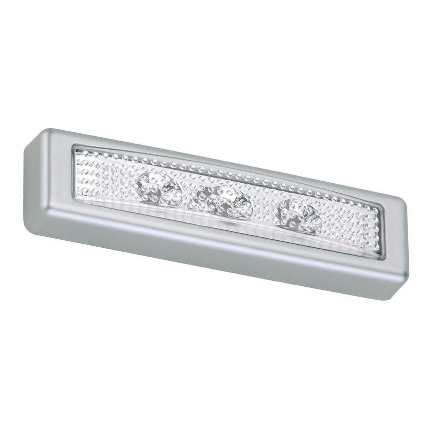 Briloner 2689-034 - LED Orijentacijska svjetiljka na dodir LERO LED/0,18W/3xAAA srebrna