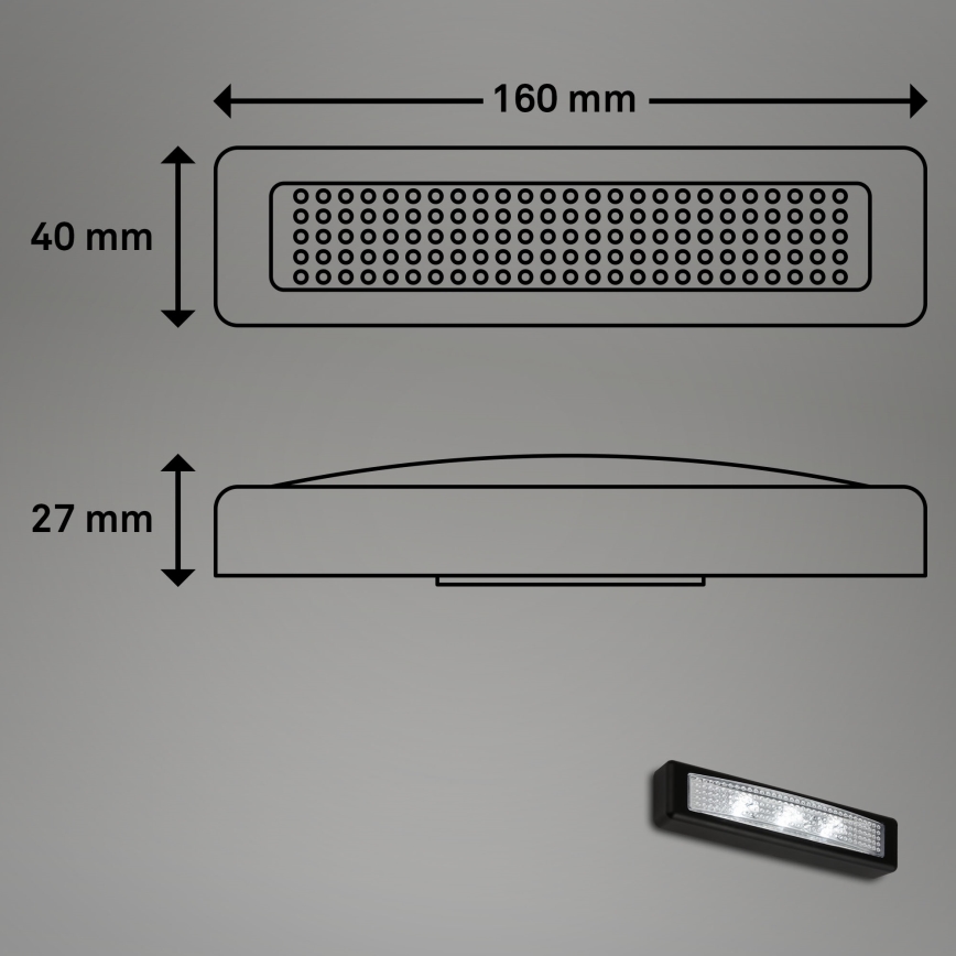 Briloner 2689-035 - LED dodirno orijentacijsko svjetlo LERO LED/0,18W/3xAAA crna
