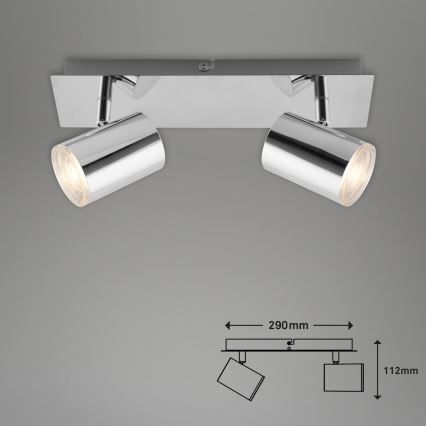 Briloner 2731-028 - Kupaonska spot svjetiljka BANYO 2xGU10/5W/230V IP44 sjajni krom