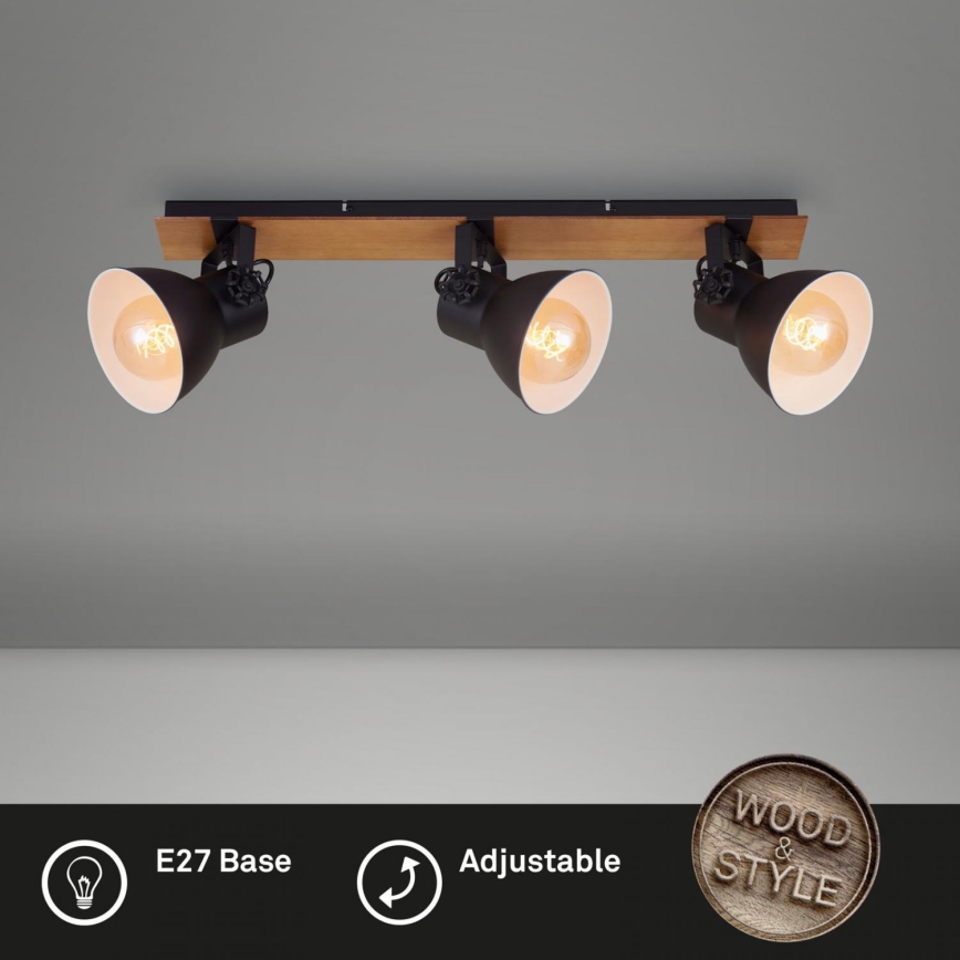 Briloner 2742-035 - Reflektorska svjetiljka SPOTLIGHT 3xE27/40W/230V crna/smeđa