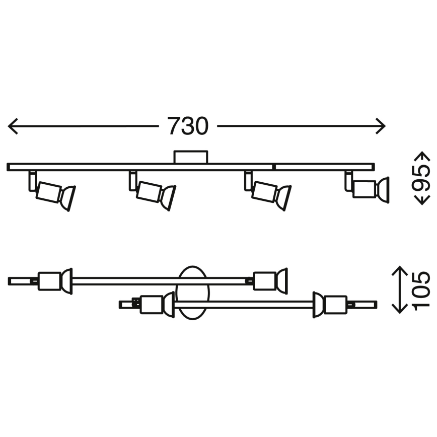 Briloner 2767-042 - LED Reflektorska svjetiljka SIMPLE 4xGU10/3W/230V