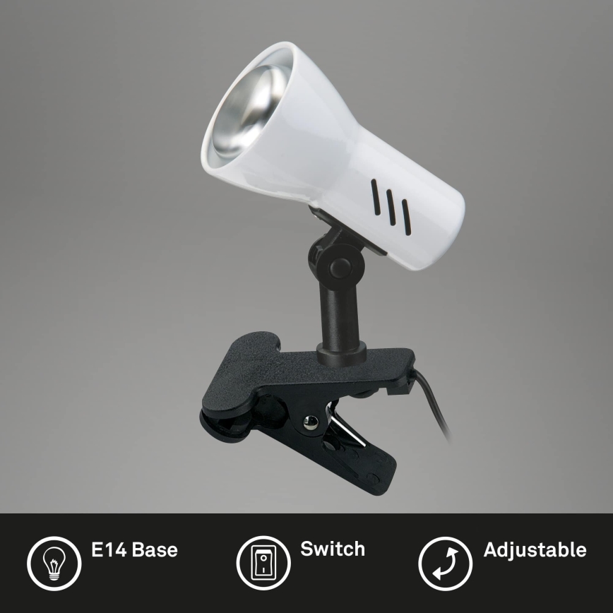 Briloner 2794/016P - Svjetiljka sa stezaljkom 1xE14/40W/230V crna/bijela