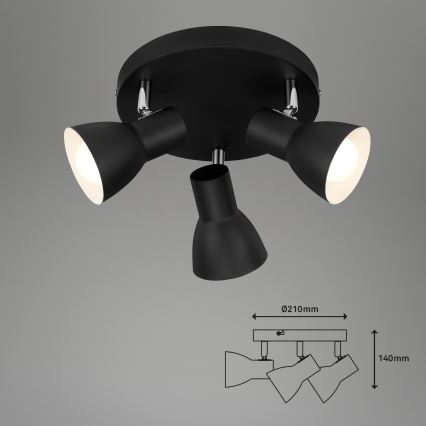 Briloner 2860-035 - Reflektorska svjetiljka CUP 3xE14/25W/230V crna