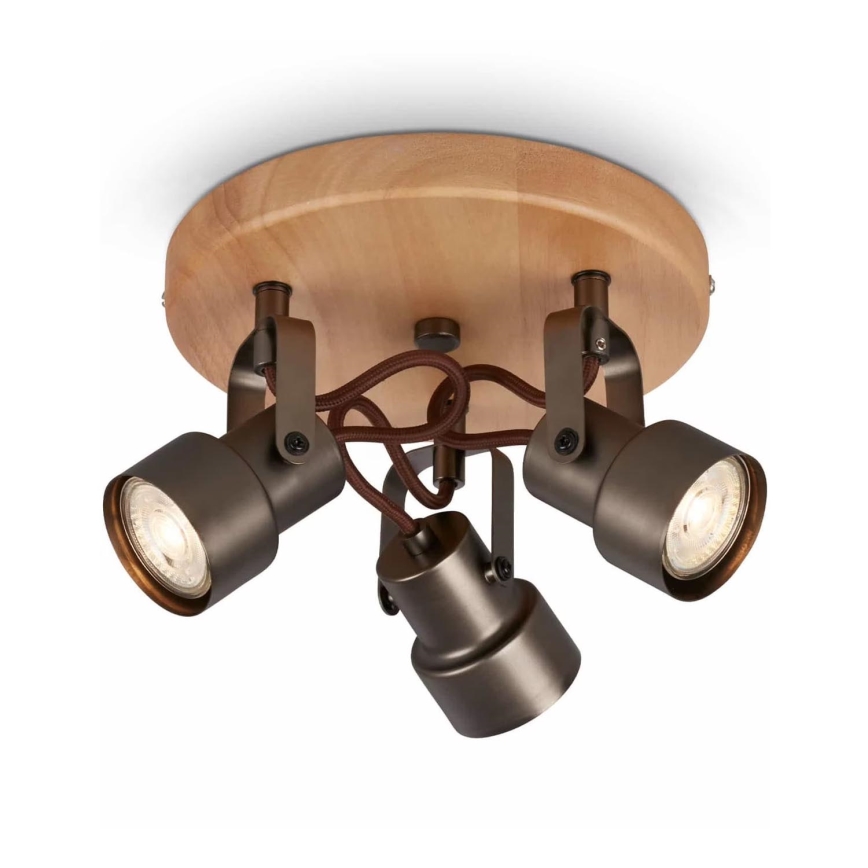Briloner 2872-035 - LED Reflektorska svjetiljka SPOTLIGHT 3xGU10/5W/230V smeđa
