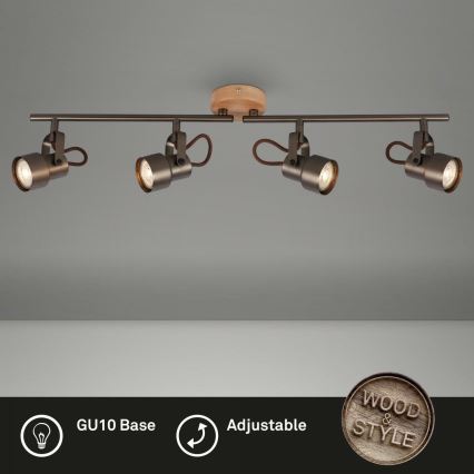 Briloner 2872-045 - LED Reflektorska svjetiljka TAHUN 4xGU10/5W/230V 3000K smeđa