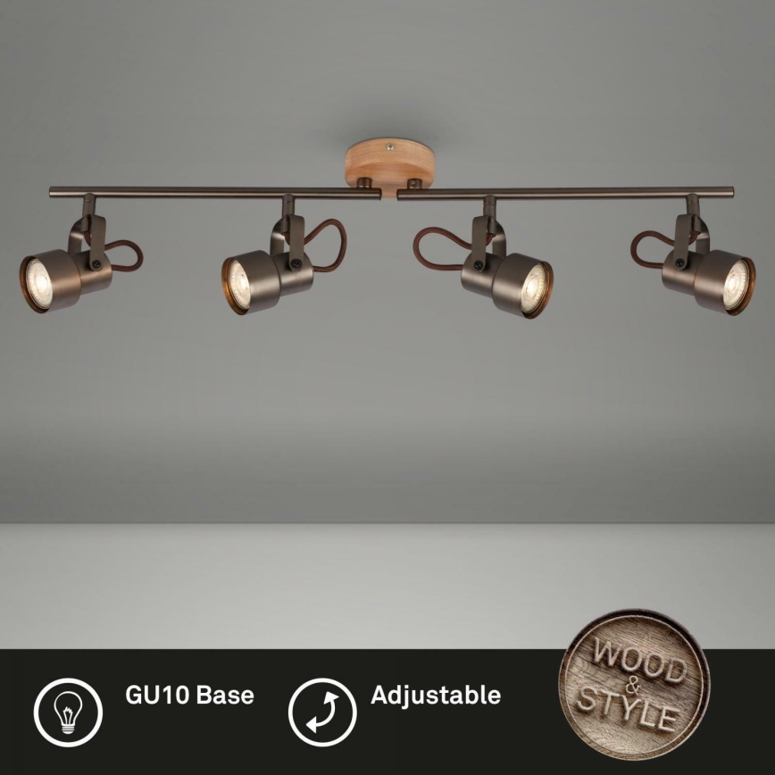 Briloner 2872-045 - LED Reflektorska svjetiljka TAHUN 4xGU10/5W/230V 3000K smeđa