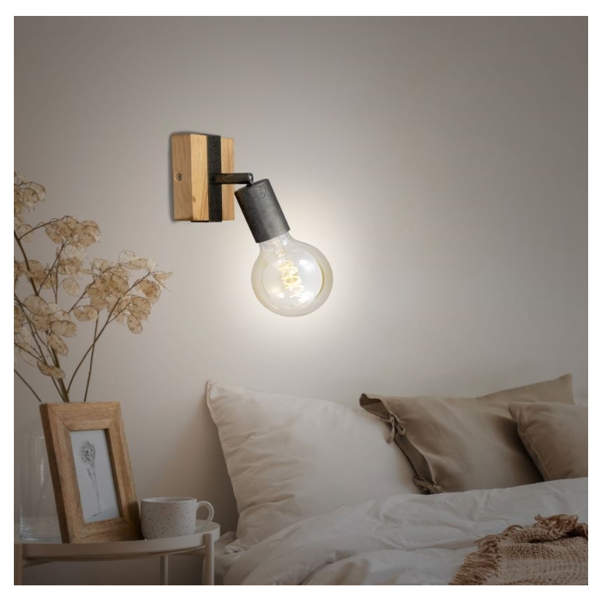 Briloner 2900-011 - Zidna reflektorska svjetiljka WOOD BASIC 1xE27/25W/230V