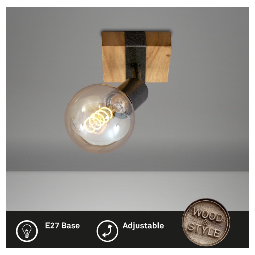 Briloner 2900-011 - Zidna reflektorska svjetiljka WOOD BASIC 1xE27/25W/230V