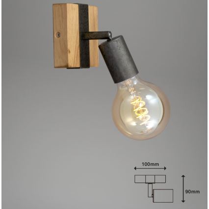 Briloner 2900-011 - Zidna reflektorska svjetiljka WOOD BASIC 1xE27/25W/230V