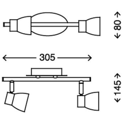 Briloner 2914-022 - LED Reflektorska svjetiljka 2xGU10/3W/230V 3000K