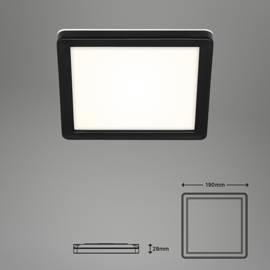 Briloner 3010-015 - LED Stropna svjetiljka LED/8W/230V 19x19 cm crna IP44