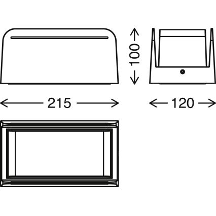 Briloner 3016-015 - Vanjska zidna svjetiljka BOKS 1xE27/12W/230V IP44