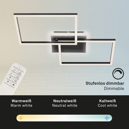 Briloner 3049-015 - LED Prigušiva stropna svjetiljka FRAME LED/40W/230V + daljinski upravljač