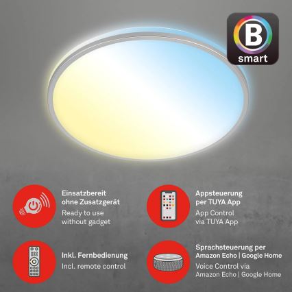 Briloner 3065-014 - LED stropno svjetlo s mogućnošću prigušivanja IVY LED/42W/230V Wi-Fi Tuya Ø 49 cm + daljinski upravljač