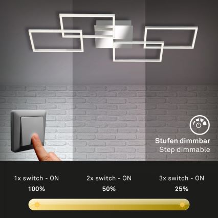 Briloner 3091-018 - LED Prigušiva stropna svjetiljka FRAME LED/30W/230V sjajni krom