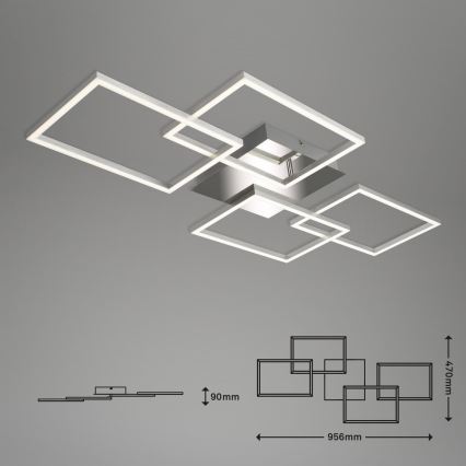 Briloner 3091-018 - LED Prigušiva stropna svjetiljka FRAME LED/30W/230V sjajni krom