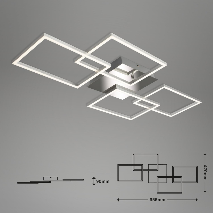 Briloner 3091-018 - LED Prigušiva stropna svjetiljka FRAME LED/30W/230V sjajni krom