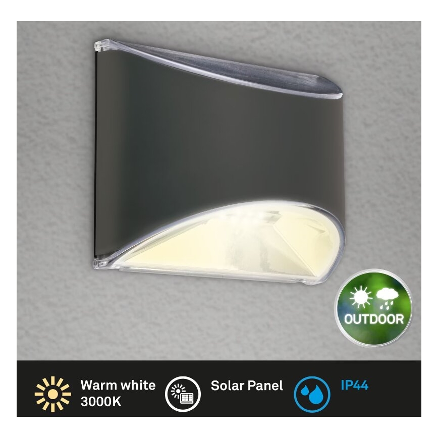 Briloner 3133015 - LED Solarna zidna svjetiljka LED/2W/3,7V IP44 3000K