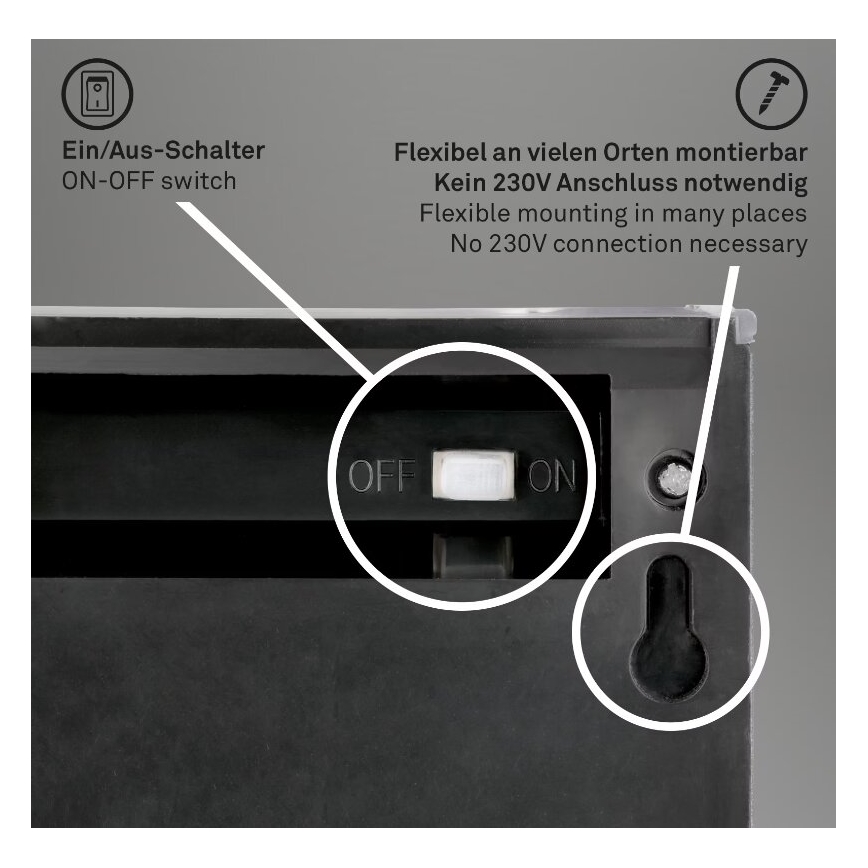 Briloner 3133015 - LED Solarna zidna svjetiljka LED/2W/3,7V IP44 3000K