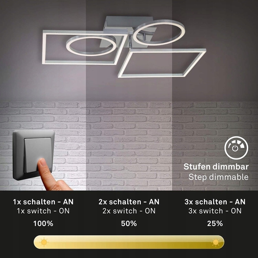 Briloner 3135-018 - LED Prigušiva stropna svjetiljka FRAME LED/43,8W/230V 3000K