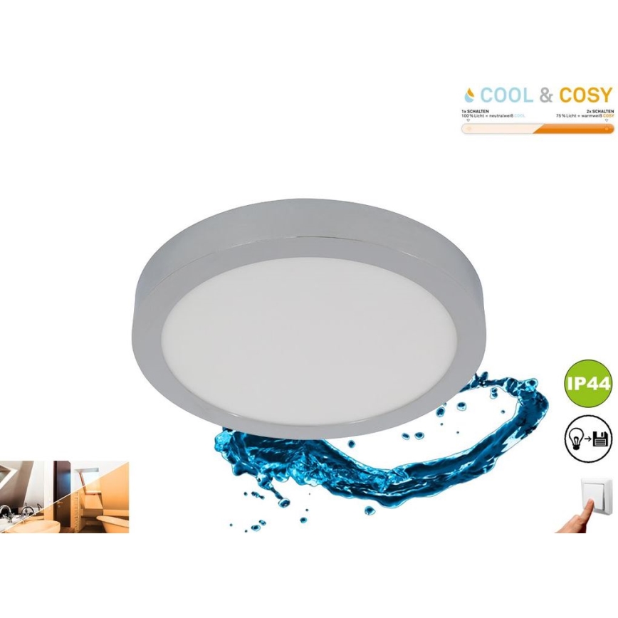 Briloner 3144-018 - LED stropna svjetiljka za kupaonicu s prigušivanjem COOL&COSY LED/21W/230V 2700/4000K IP44