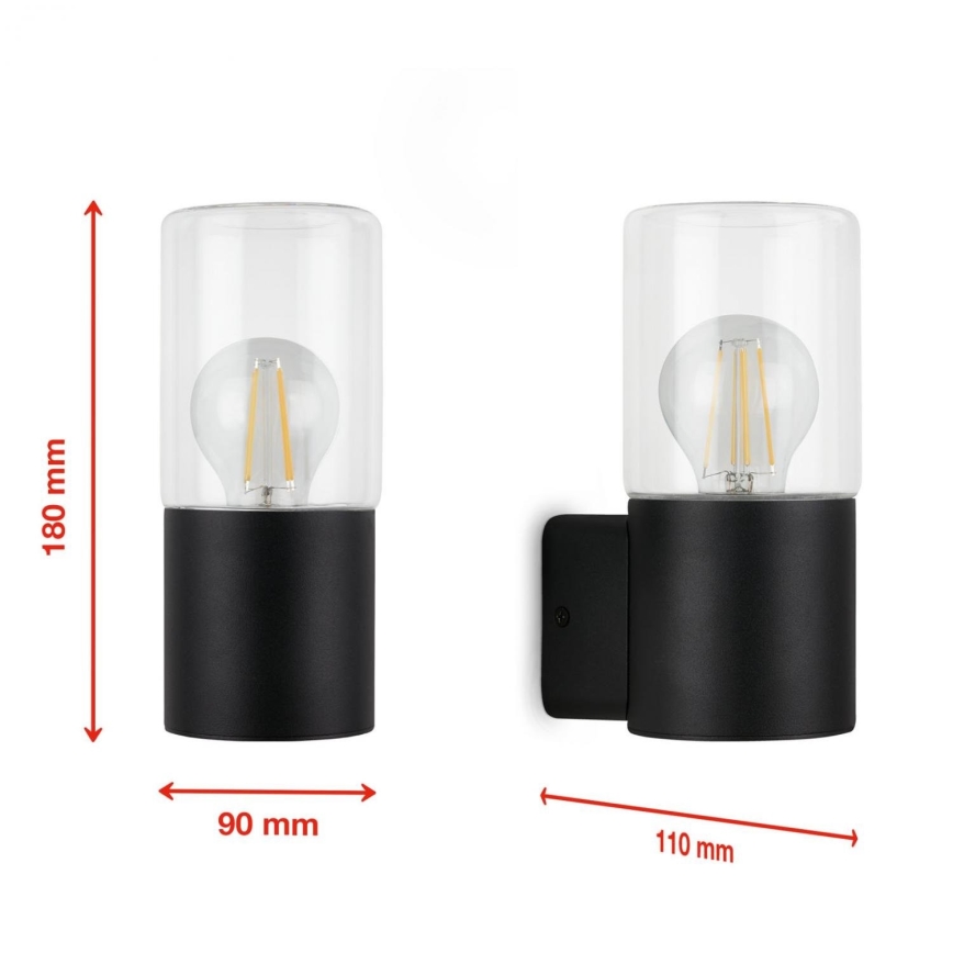 Briloner 320505TF - Vanjska zidna svjetiljka 1xE27/12W/230V IP44 crna
