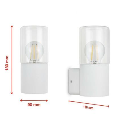 Briloner 320506TF - Vanjska zidna svjetiljka 1xE27/12W/230V IP44 bijela