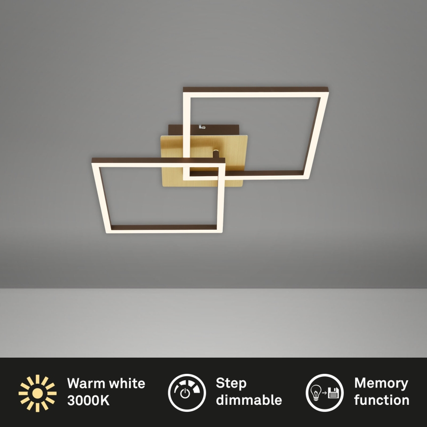 Briloner 3210-017 - LED stropna svjetiljka s prigušivanjem FRAME 2xLED/11W/230V zlatna
