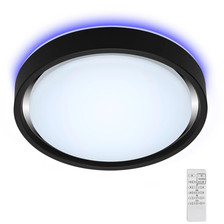 Briloner 3227-015 - LED RGB stropna svjetiljka s prigušivanjem i senzorom TALENA LED/24W/230V crna + daljinski upravljač