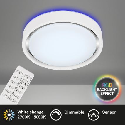 Briloner 3227-016 - LED RGB dimabilno svjetlo sa senzorom TALENA LED/24W/230V bijela + daljinski upravljač