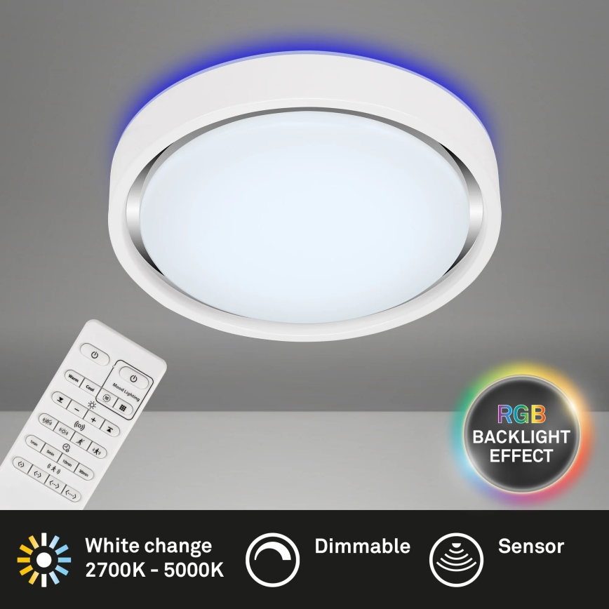 Briloner 3227-016 - LED RGB dimabilno svjetlo sa senzorom TALENA LED/24W/230V bijela + daljinski upravljač