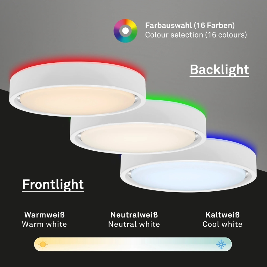 Briloner 3227-016 - LED RGB dimabilno svjetlo sa senzorom TALENA LED/24W/230V bijela + daljinski upravljač