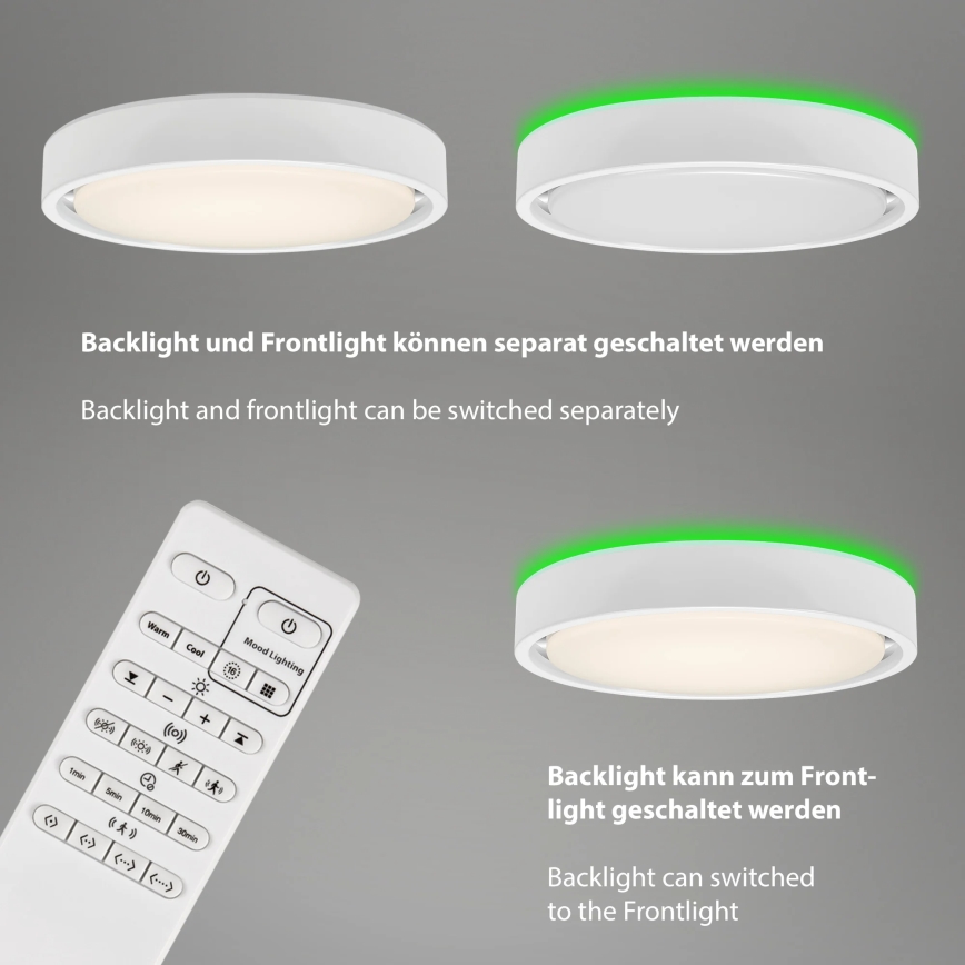 Briloner 3227-016 - LED RGB dimabilno svjetlo sa senzorom TALENA LED/24W/230V bijela + daljinski upravljač
