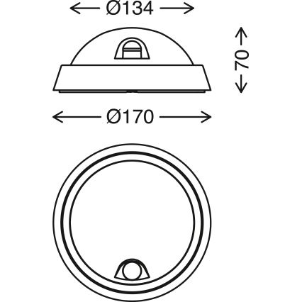 Briloner 3352-015 - LED Vanjska svjetiljka sa senzorom HELSINKI LED/12W/230V IP44