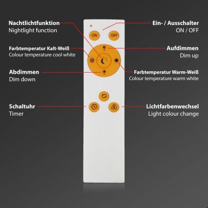 Briloner 3373-016 - LED stropna svjetiljka STARRY s mogućnošću prigušivanja LED/15W/230V 3000-6500K Ø 28 cm bijela + daljinski upravljač