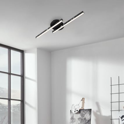 Briloner 3517-025 - LED Nadgradni luster REY 2xLED/6W/230V crna