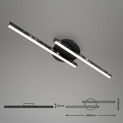 Briloner 3517-025 - LED Nadgradni luster REY 2xLED/6W/230V crna