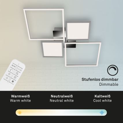 Briloner 3530-018 - LED stropna lampa za površinsku montažu FRAME LED/40W/230V 3000-6500K + daljinski upravljač
