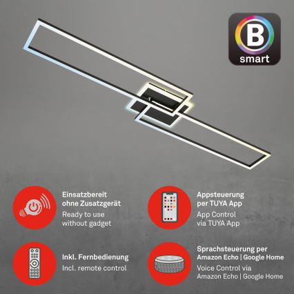 Briloner 3538-015 - LED prigušivački luster FRAME 2xLED/20W/230V 2700-6500K Wi-Fi Tuya + daljinski upravljač