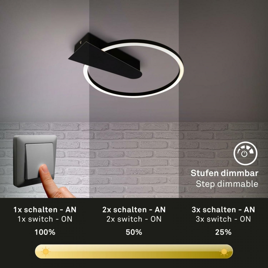 Briloner 3542-015 - LED Prigušiva stropna svjetiljka NICO LED/12W/230V crna