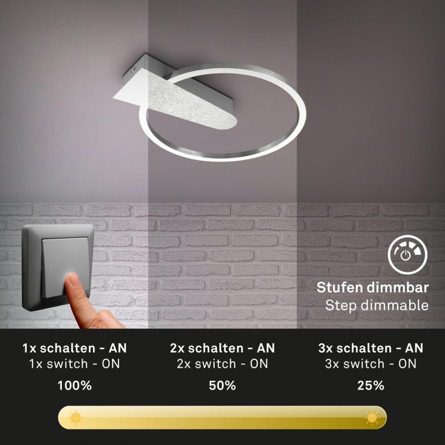 Briloner 3542-018 - LED Prigušiva stropna svjetiljka NICO LED/12W/230V mat krom
