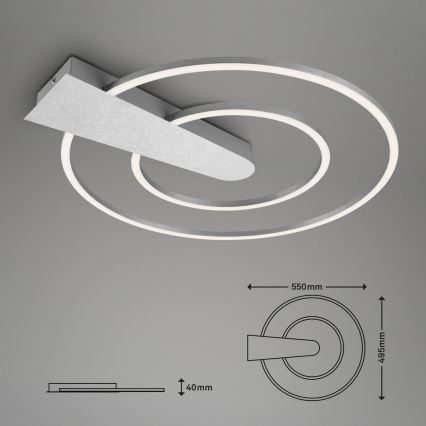 Briloner 3543-018 - LED Prigušiva stropna svjetiljka NICO LED/25W/230V mat krom