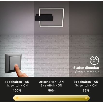 Briloner 3544-015 - LED Prigušiva stropna svjetiljka NICO LED/12W/230V crna