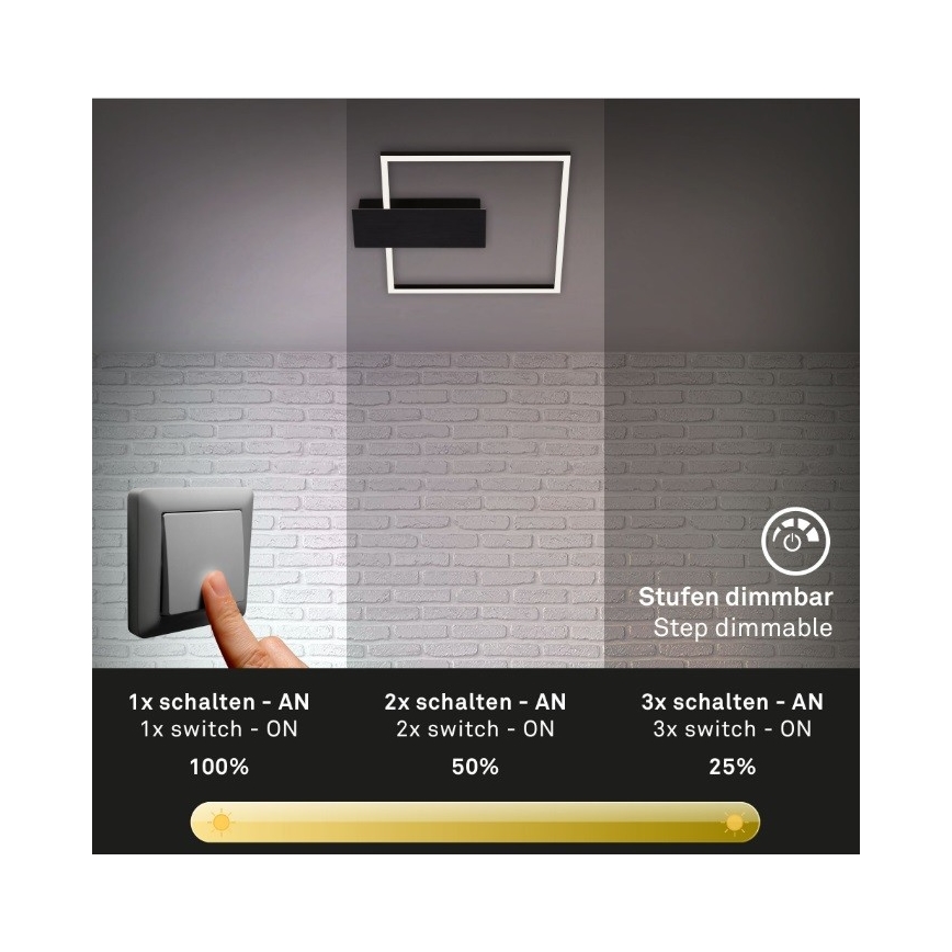 Briloner 3544-015 - LED Prigušiva stropna svjetiljka NICO LED/12W/230V crna