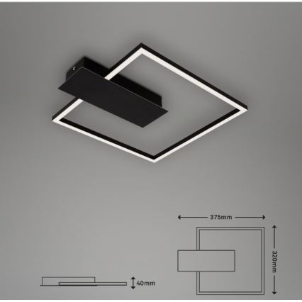 Briloner 3544-015 - LED Prigušiva stropna svjetiljka NICO LED/12W/230V crna