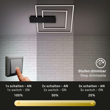 Briloner 3545-015 - LED Prigušiva stropna svjetiljka NICO LED/25W/230V crna